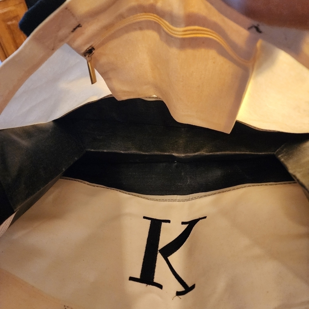 K1 - NWT BeeGreen Monogram "K" Large Tote Bag - Picture 3 of 6
